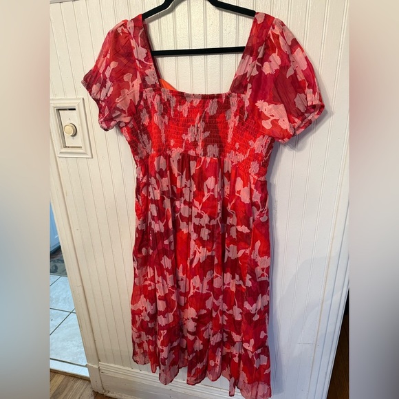 NWT Torrid Clip Dot Lace up Smocked 1X Dress - Picture 7 of 10